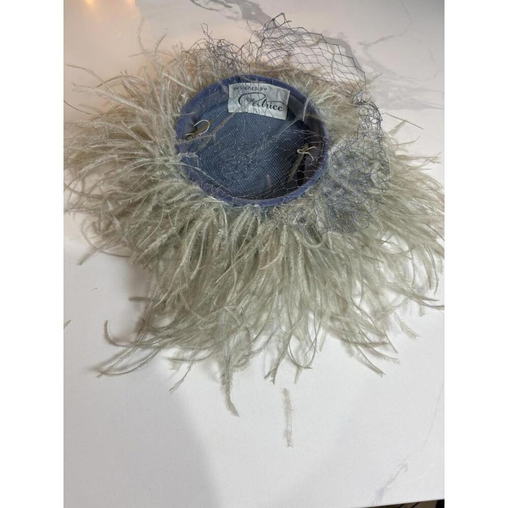 Vintage 1950s Feather Fascinator Hat with Veil – Designed by Patrice - Picture 2 of 2